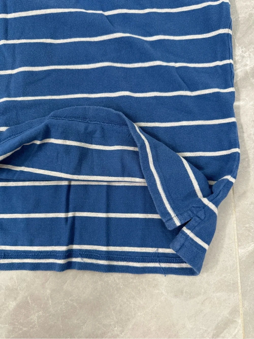 Men’s J. Crew Striped Short Sleeve Polo Short Preppy Classic Collar Cotton Large